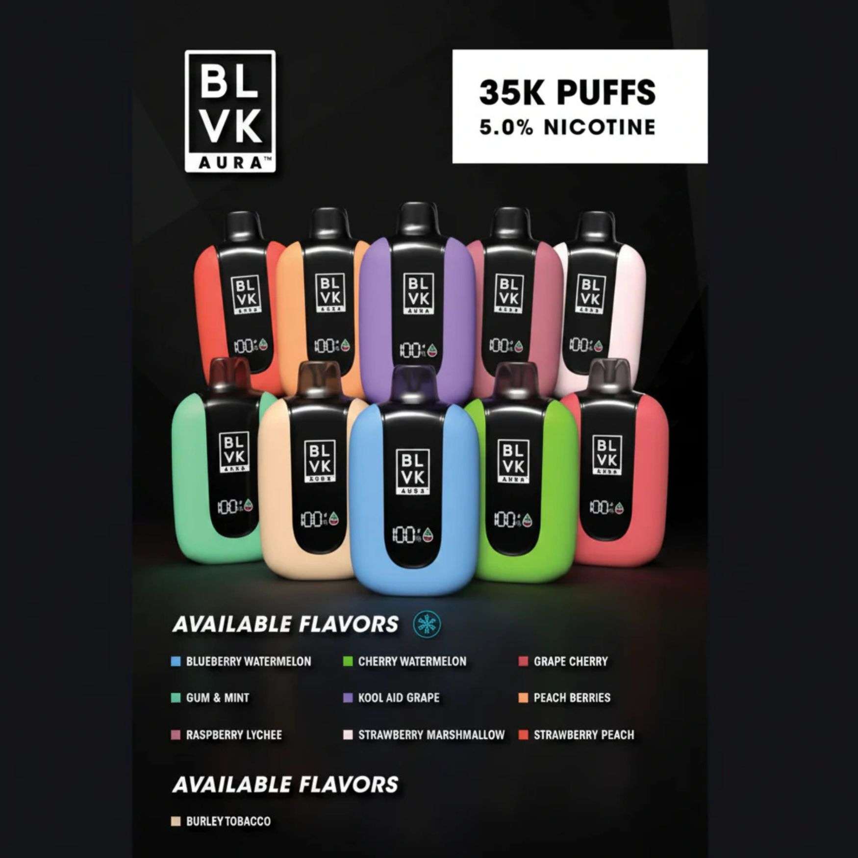 BLVK AURA 35000 PUFF DISPOSABLE VAPE | BLVK 35K VAPE 5%